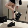 Subculture hottie muffin shoes summer goth style y2k dark punk platform small leather shoes women's single shoes