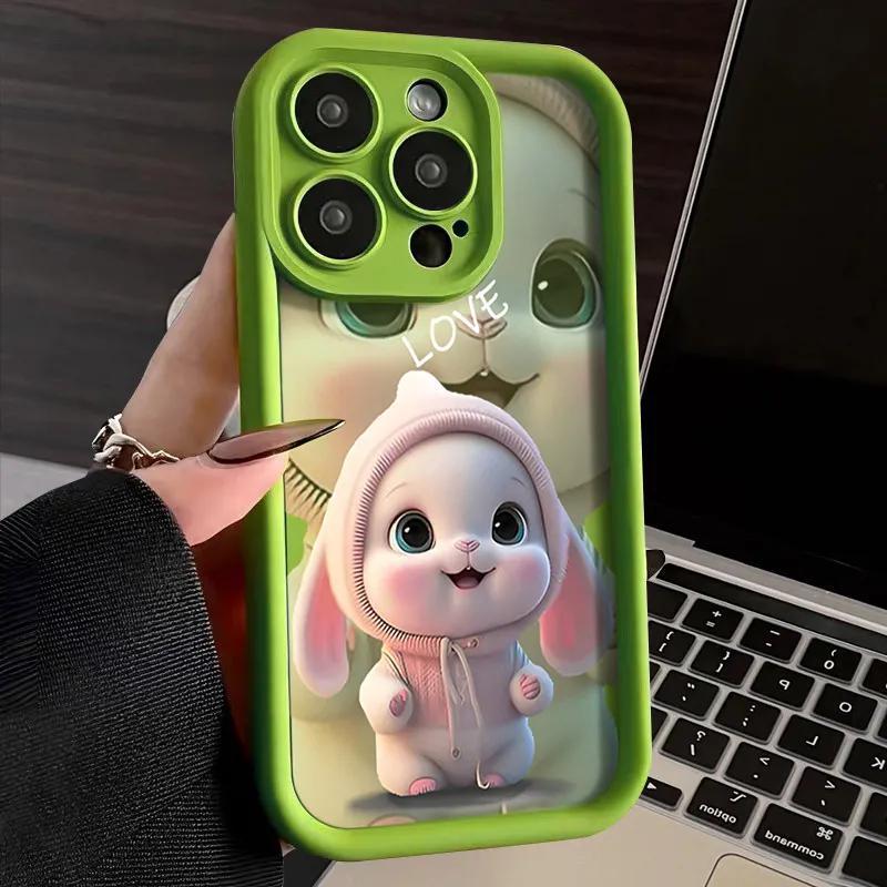 "Rozkošný pouzdro se zajíčkem pro iPhone 11/12/13/14/15 Pro Max - Měkká TPU ochrana"