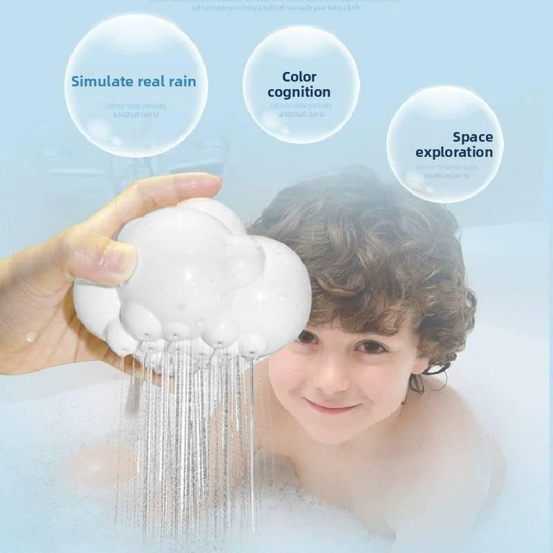 Juguete de Nube para Ducha de Bebé con Efecto de Lluvia para el Baño y Juego Sensorial