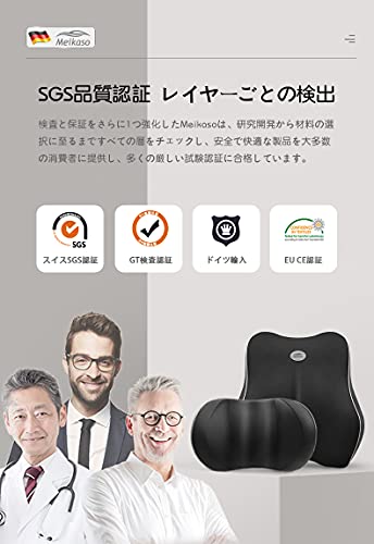 Meikaso Memory Foam Lumbar Support Cushion, Breathable, Neck Pad, Car Neck Cushion, Headrest, 100D High Density Memory Foam, Lumbar Support, Backrest,