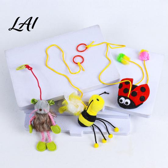 Portable Cat Toys for Pouncing And Gripping Bungee Plush Toy Pull String Bouncy Dangler Interactive Kitten Mouse Toy with Elastic Hanging Bouncing