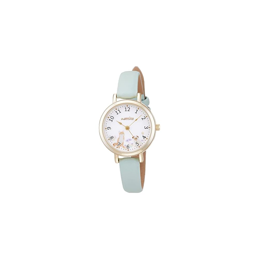 Fieldwork Analog Watch Yurun Dog Pattern Leather Strap Women s Green