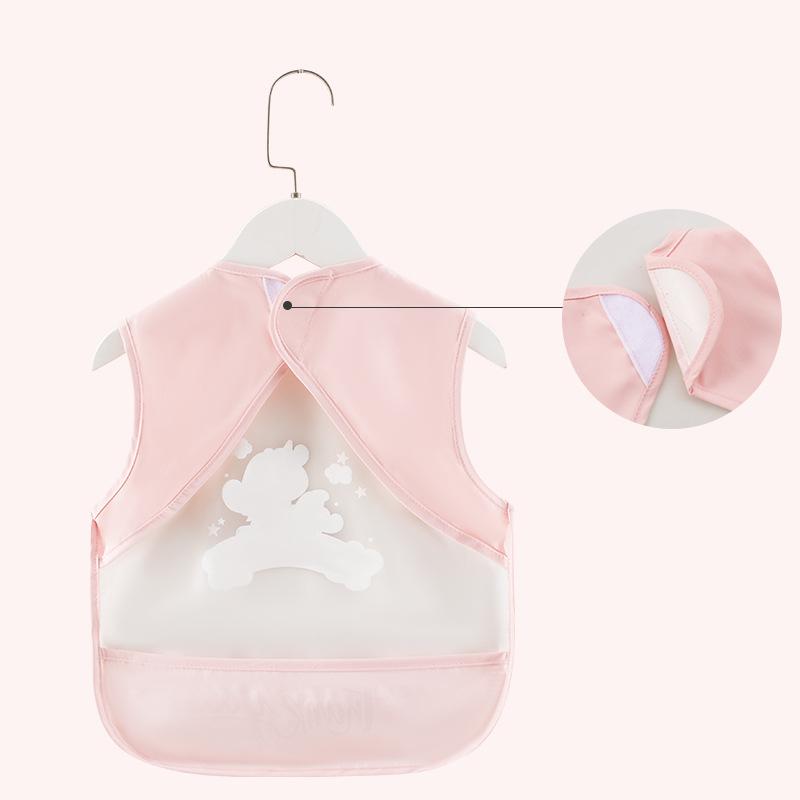 Upgraded Baby Cover-up Eating Bib Waterproof and Dirt-proof Summer Thin Sleeveless Bib for Male and Female Babies