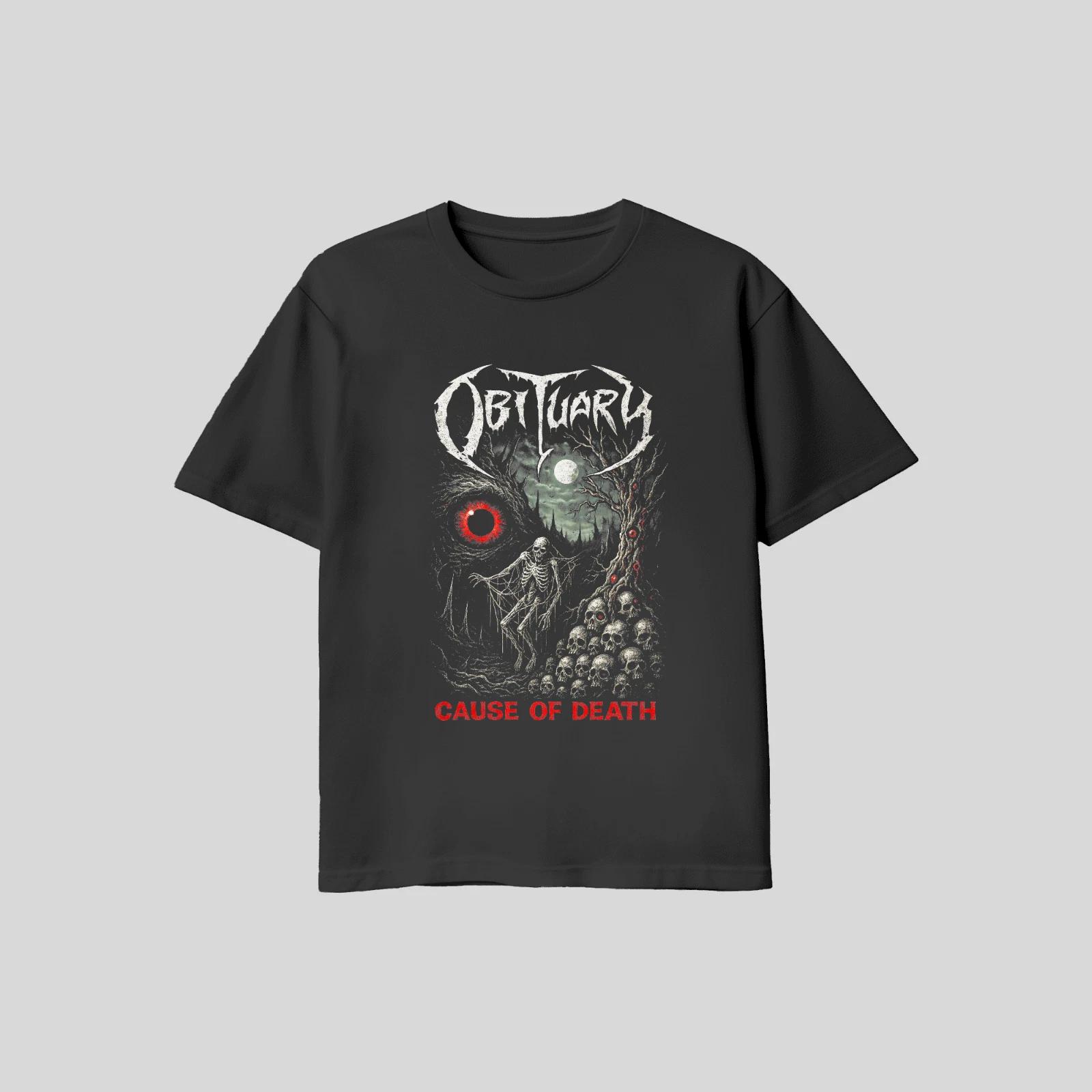 Unisex Adult Casual Graphic Obituary Cause Of Death Skeleton T Shir... S