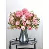 Artificial Flowers Silk Tea Roses Bouquet Chrysanthemum Plastics Plants Bridal Bouquet Valentine's Day Fake Plants Wedding Decoration DIY