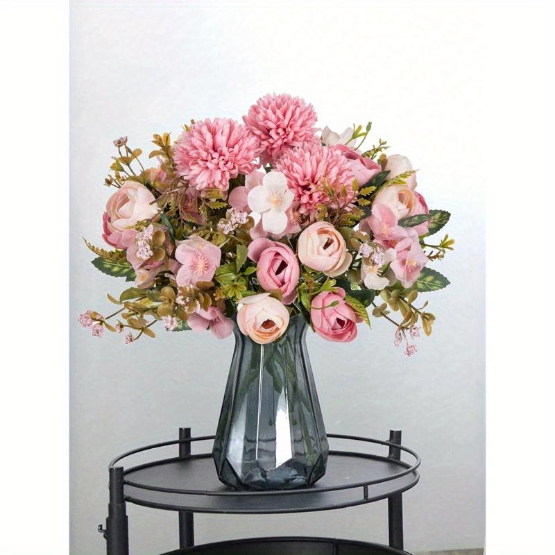 Artificial Flowers Silk Tea Roses Bouquet Chrysanthemum Plastics Plants Bridal Bouquet Valentine's Day Fake Plants Wedding Decoration DIY