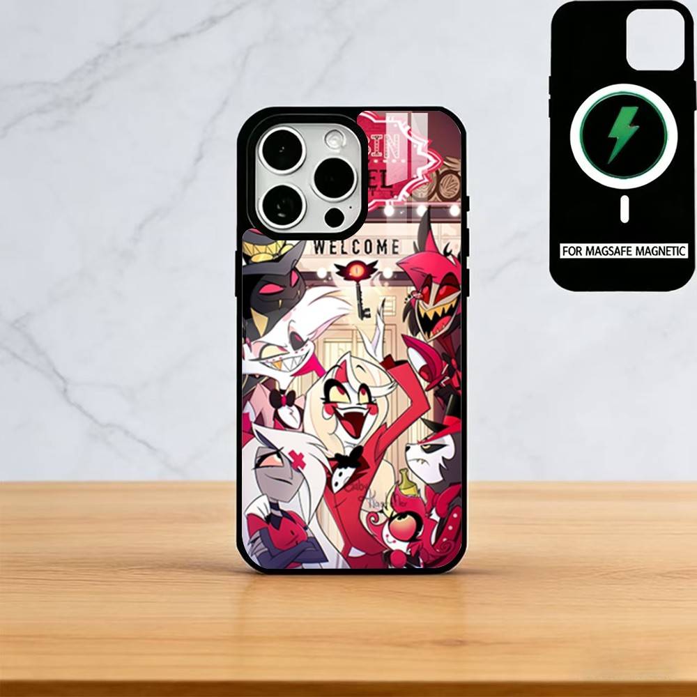 H-Hazbin H-Hotel Phone Case For iPhone17,16,15,14,13,12,11 Plus,Pro Magnetic For Magsafe Wireless Charging