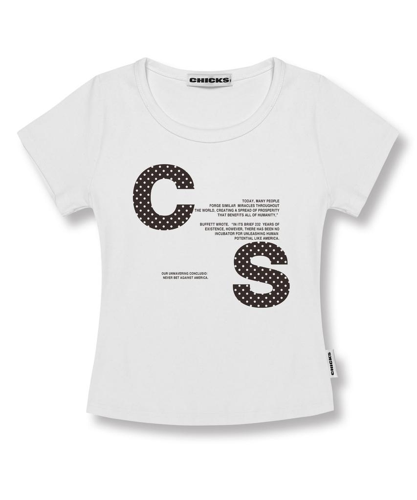 CHICKS Dot See Slim Fit Short Sleeve T-Shirt White