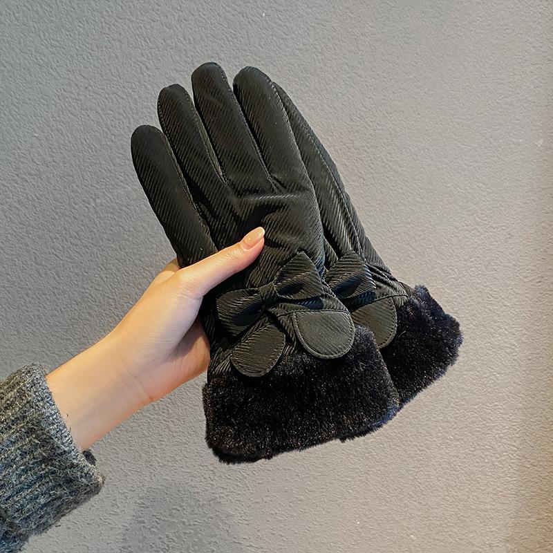 Rękawiczki Damskie Zimowe Polarowe Pogrubione Ciepłe Pluszowe Bawełniane Wodoodporne Rękawiczki z Ekranem Dotykowym Zimowe Ciepłe Do Jazdy Konnej Narciarskie Outdoorowe Rękawiczki