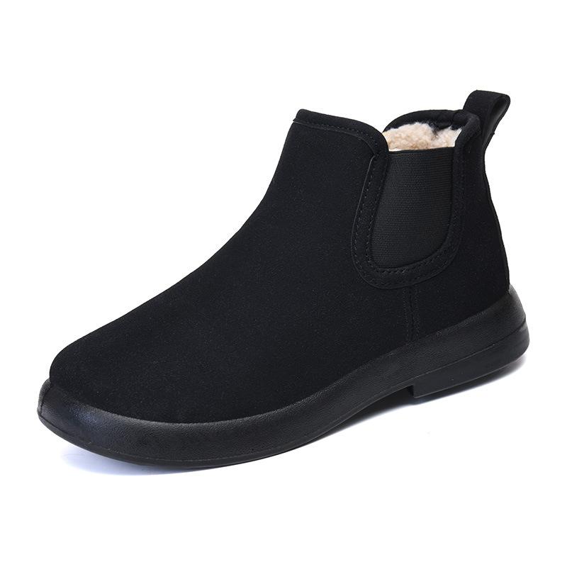 Fleece Cotton Shoes for Women, Warm Shoes, Flat, Comfortable and Versatile Ankle Boots, Anti-slip Snow Boots