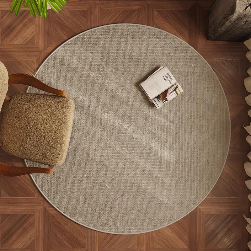 Round Flannel Modern Rug for Living Room, Study, or Bedroom - Perfect for Sofa, Coffee Table, Chair Pad, or Bedside Mat