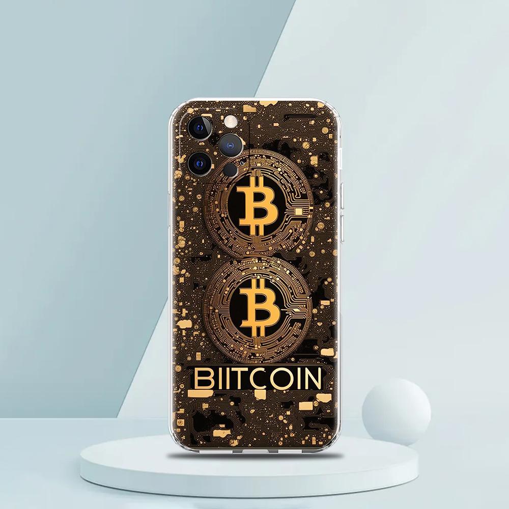 

Bitcoin Soft TPU Transparent Phone Case Cover for iPhone 16 15 14 13 12 11 Pro Max XR 8 7 Plus XS Max Shell Fundas Capas Bags iPhone XR