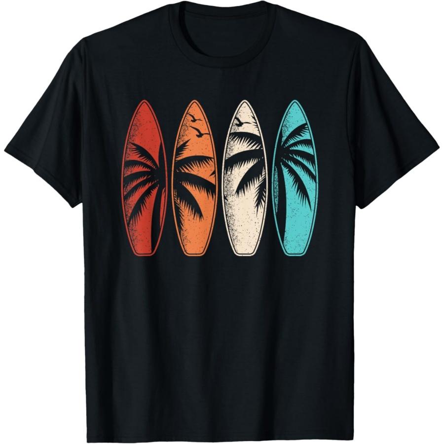 

Tropical Hawaii Palm Tree Surfing Beach Surfboard Retro Surf T-Shirt XXXXXL чорний