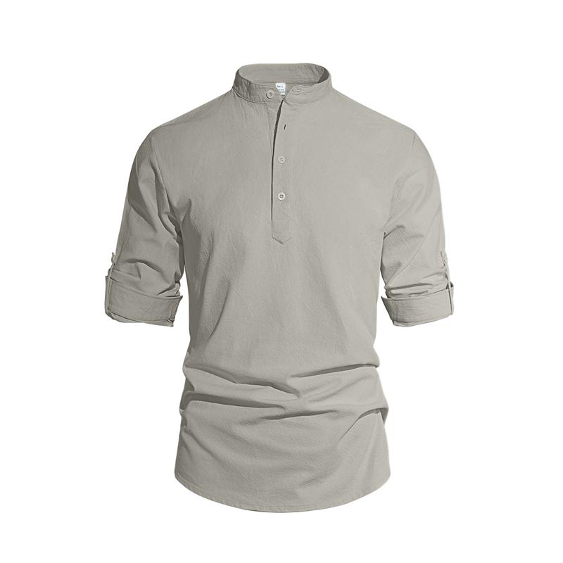 New Men's Casual Blouse Cotton Linen Shirt Loose Tops Long Sleeve Tee Shirt Spring Autumn Casual Handsome Men's Shirts