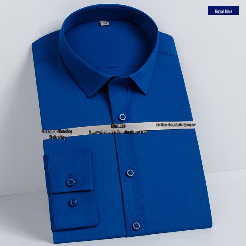 Men's Long-Sleeve Non-Iron Cotton Bamboo Shirt