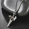 **Men's Stainless Steel Demon-Subduing Vajra Pendant Necklace - Hip Hop Style**