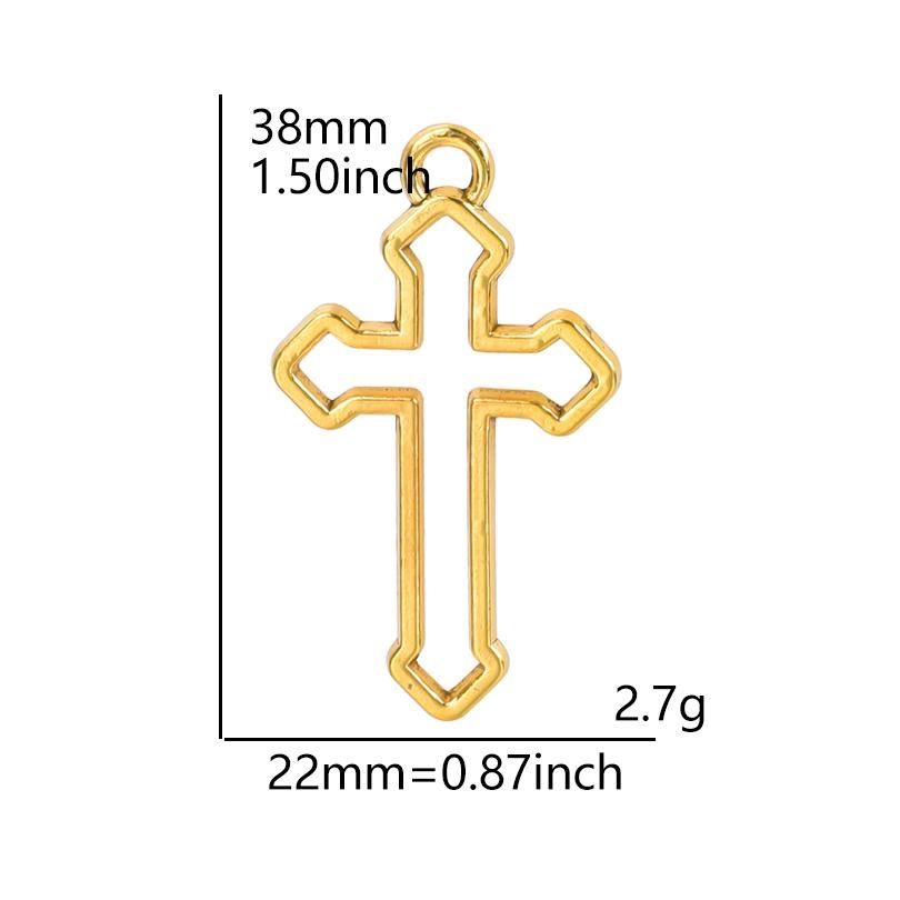 5Pcs Crosses Pendant Charms For Jewelry Making Supplies Christ Handmade Necklace Earrings Charm Gold Color Accessories Wholesale