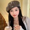 Leather Pu Chic Beret Cap For Women In Trendy Brown Black And Beige Colors Perfect For Fashion Lovers In Spring Autumn