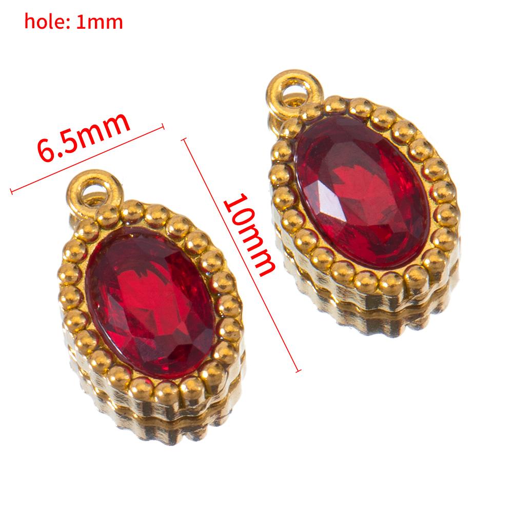 10pcs Shiny Crystal Waterdrop Charms Stainless Steel Colorful Oval Pendants for Necklace Earrings DIY Cloth Jewelry Making Bulk