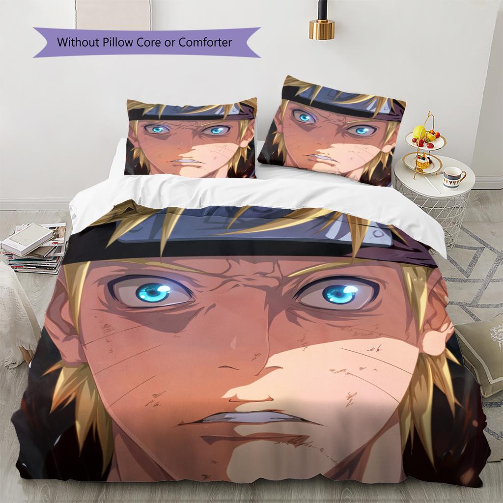 Naruto Uzumaki Naruto Anime Character Pattern Bedding Home Decoration Birthday Gift (1 * duvet cover + 2 * pillowcase, without core)