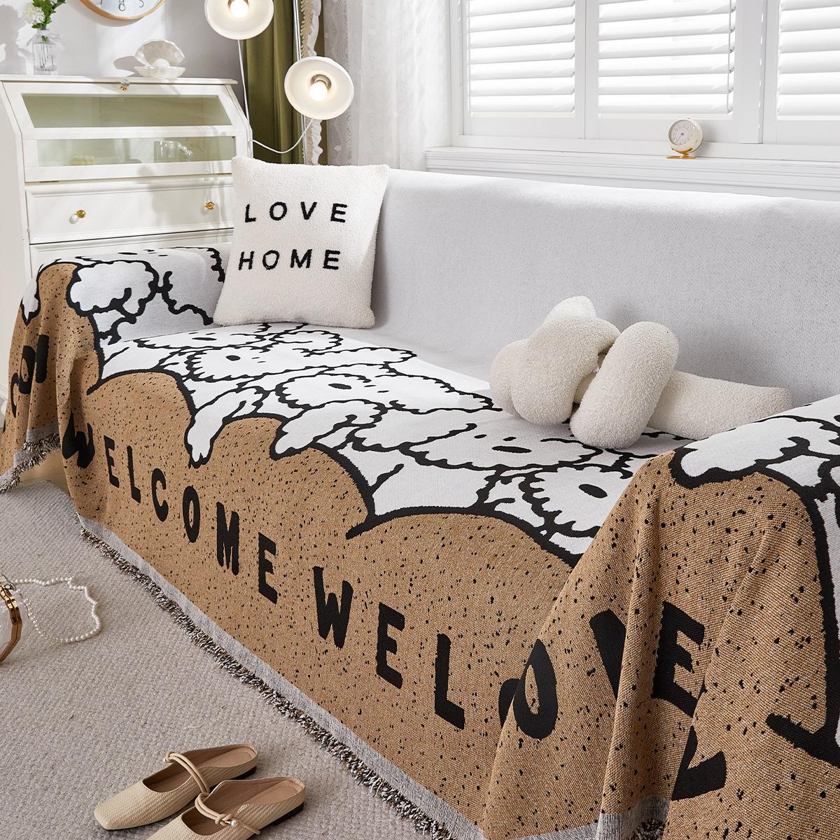 

Полотенце для дивана из синели, высококачественное полотенце для дивана в мультяшном стиле, нескользящее универсальное покрывало для дивана на четыре сезона, чехол для дивана 180*130cm