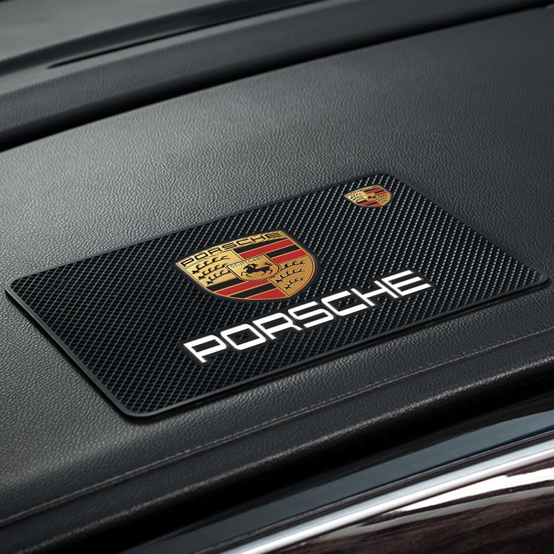 1Pcs Car Emblem Anti Slip Pad Phone Holder Non-Slip Mat Car Stlying For Porsche Boxster Cayenne Panamera Macan Cayman 911 918 996 917 991