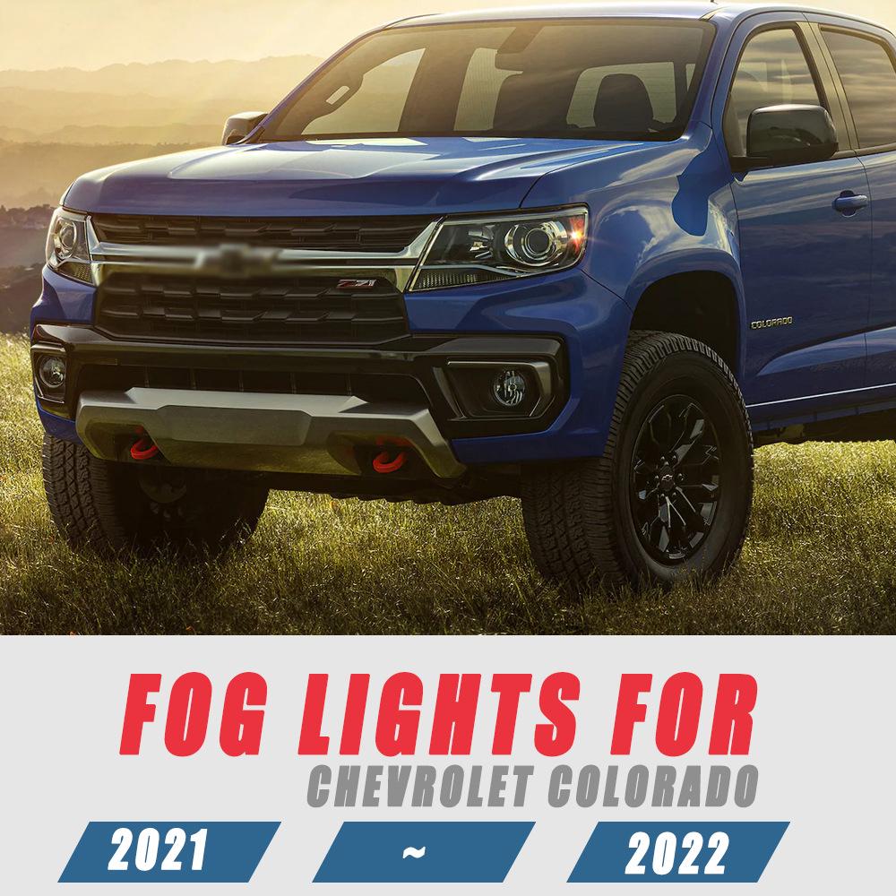 Fog Light Set for Chevrolet Colorado 2021-2022: Headlight, Bumper Lights, Daytime Running Lights Assembly.