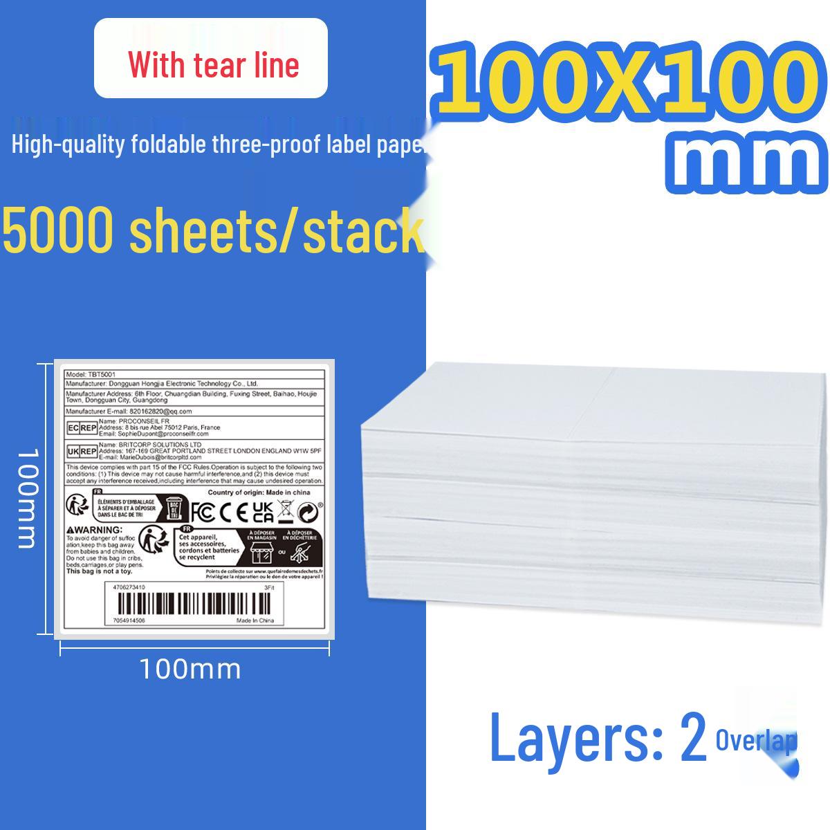 Durable Thermal Label Paper: 100x100 Folded & 100x150 Adhesive for E-Packet Printing