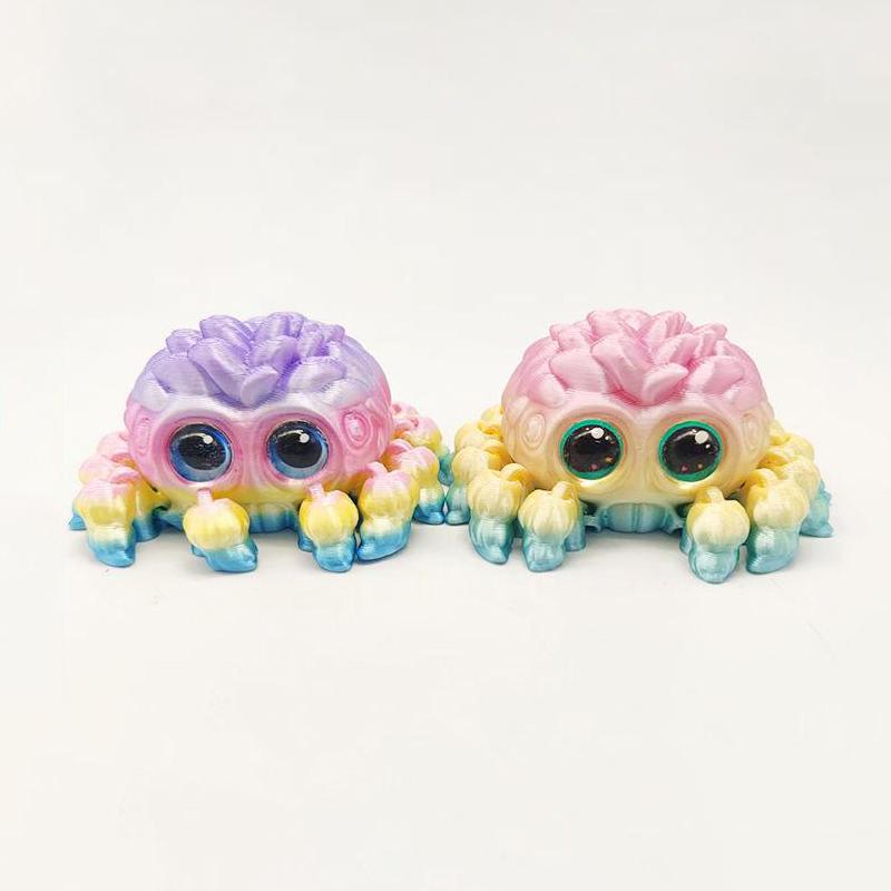 Cute Biomimetic 3D Printed Spider Decoration Movable Joints Animal Figurine for Home Bedroom Shelf Desk Ornament Gift