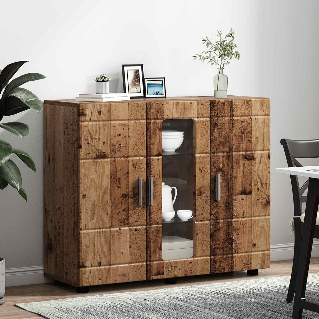 Wooden Cabinet Reclaimed Wood Look 88.5 X 30.5 X 73 Cm Particleboard