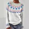 Women's New Color-Block Round Neck Fashion Sweater