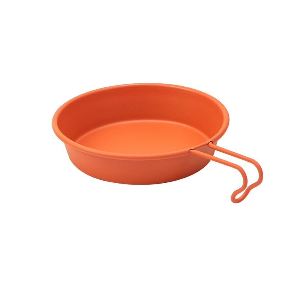 

280ml Carry Fold Camping Bowl 304 Stainless Steel Carried Out Flat Dish Hiking оранжевый