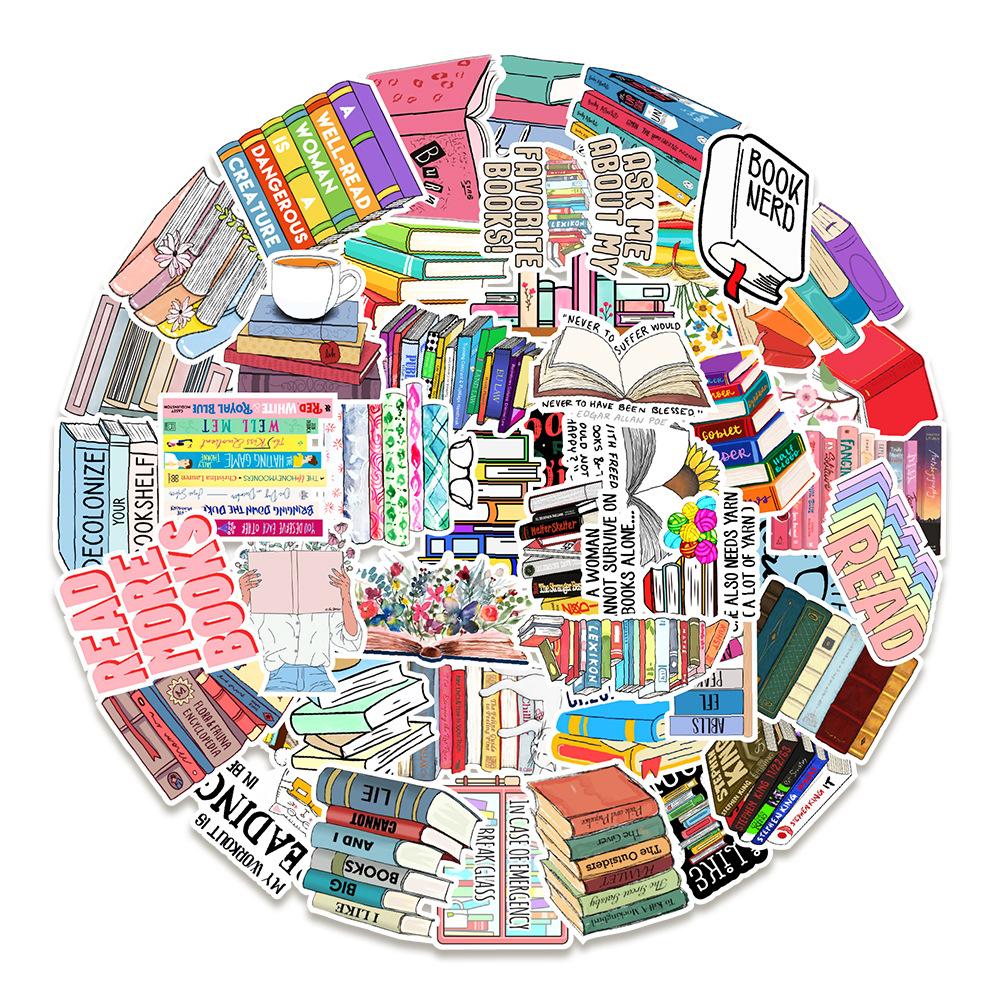 50 Reading Books Graffiti Stickers Car Suitcase Stationery Water Cup Waterproof Stickers