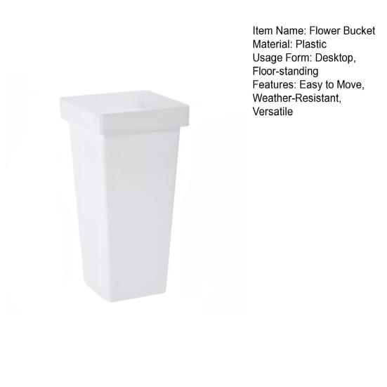 Cubo de Flores Fácil de Mover Resistente a la Intemperie Plástico Exterior Interior Balcón Macetero con Maceta Interior Decoración del Hogar