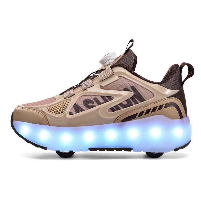Scarpe da ginnastica Binle Bird Luminous con rotelle per bambini: Scarpe da ginnastica sportive removibili a quattro ruote per ragazzi e ragazze