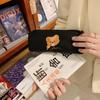 Women Cute Bear Embroidery High Beauty Student Stationery Box Large Capacity Cosmetic Bag