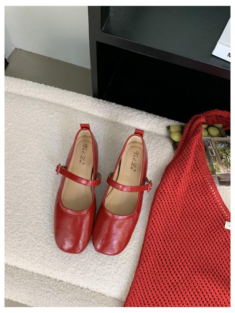 2025 New Women Flats Ballets Elegant Mary Jane Shoes Square Toe Shallow Slip On Ballerina Shoes Soft Ballet Casual Loafer Mujer