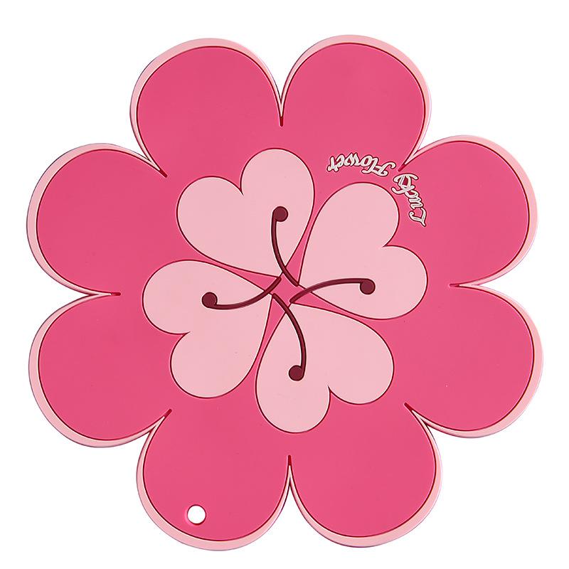 Creative Flower Insulation Pads Thick Anti Slip Wear-resistant Placemat Anti Scalding Household Mats Adsorption Wall Decoration