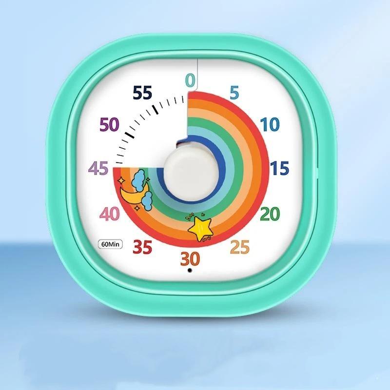 Silent Visual Time Tracker with Soft Night Light Non-Ticking Stopwatch for Classroom Home Kitchen School Baking Kids Learning