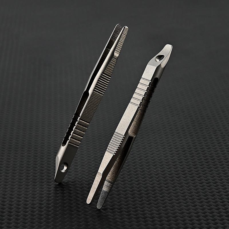 1Pc Mini Tweezers Small Tc4 Titanium Alloy Clip Portable Tweezers Nipper Edc Outdoor Tool Outdoor Pocket Maintenance Tool