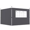 3 Meters Gazebo Replaceable Exchangeable Side Panel Wall Panels Walls With Window Dark Grey