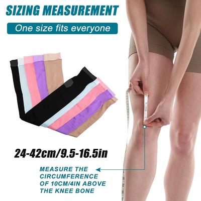 1 Pair Knee Support Leg Brace 420D Women Compression Socks, Slim Sleeping Leg Warmer Burn Fat Thin Stockings