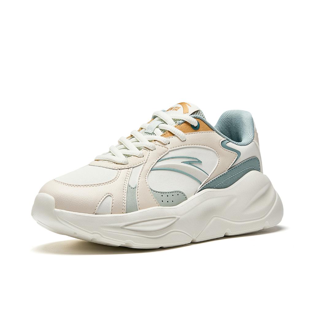 Anta Wear resistant And Lightweight Low top Casual Shoes Women's Ecru Blue 922538829-6