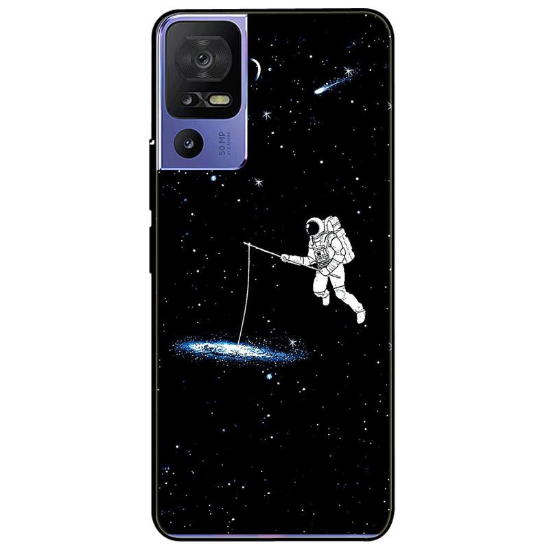 For TCL 40 SE Case 2023 Soft Silicone Protective Black Tiger Lion Funda Coque for TCL 40SE Covers TPU Bumper for TCL40se Paras