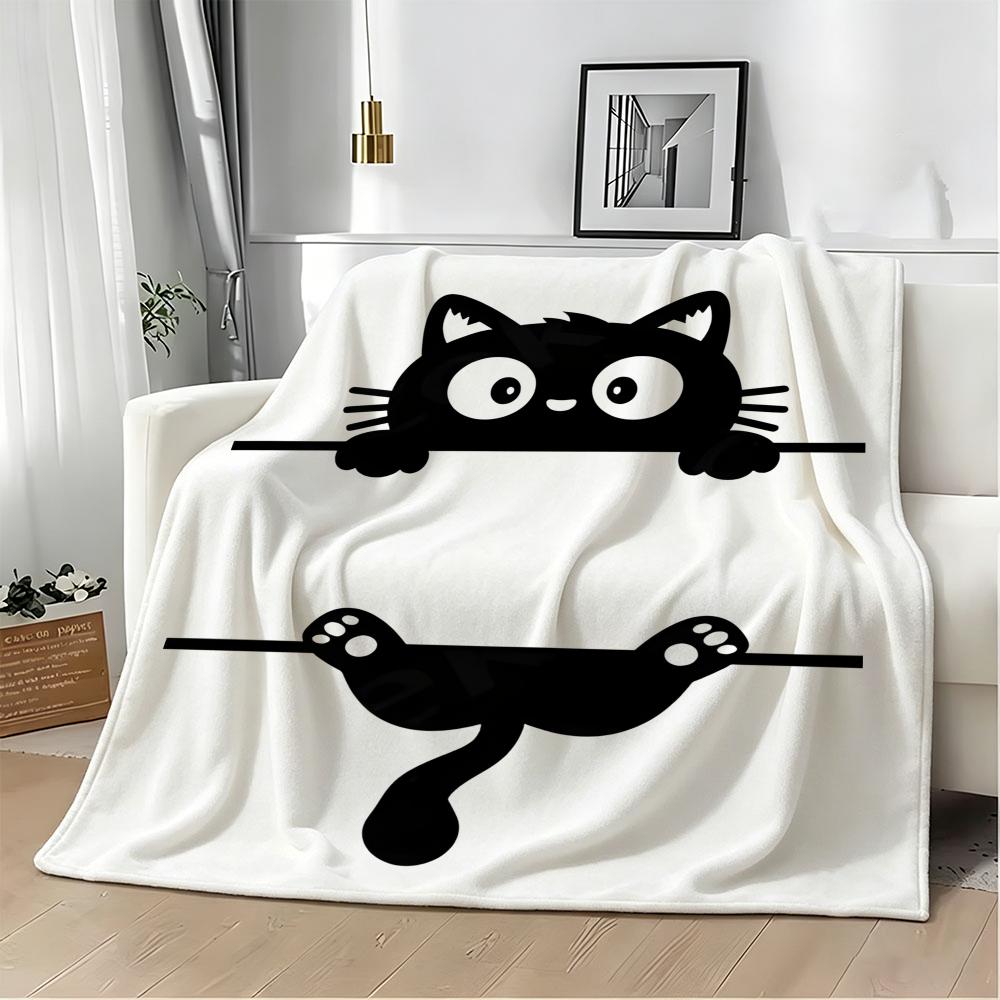 Cute stuff CATs Throw Lightweight 240g Flannel Blanket Soft Skin-friendly for Summer Cooling