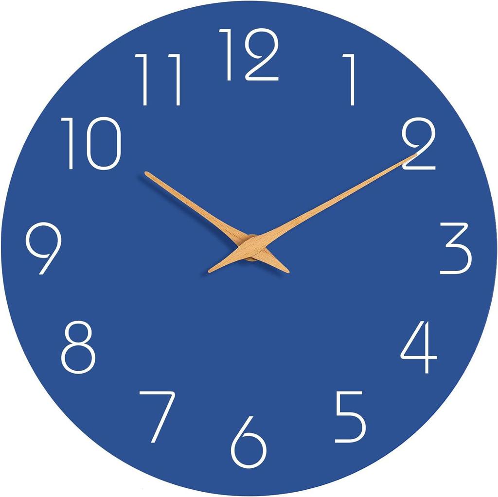 Simple wooden silent wall clock for home, living room, bedroom, and home decoration