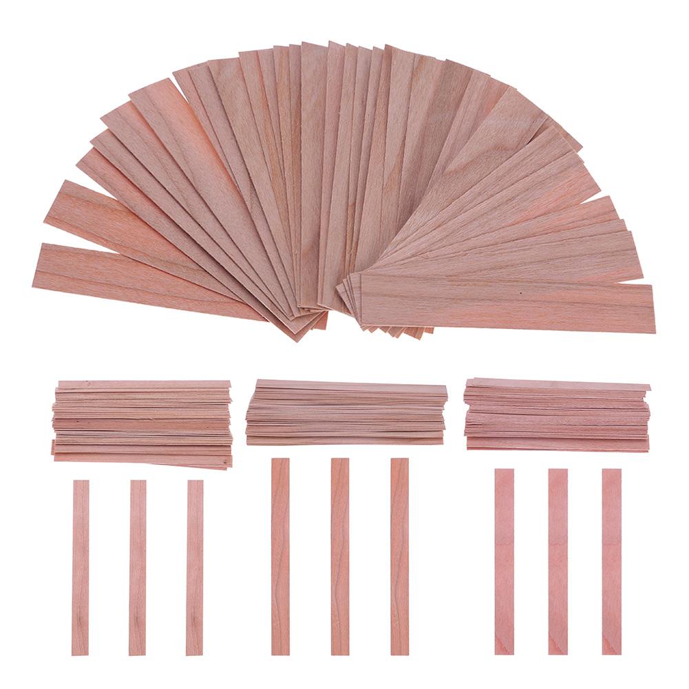 50/100PCS Wooden Candle Wicks Candle Making Wicks Naturally Smokeless Wood Core for DIY Candles Making Tools