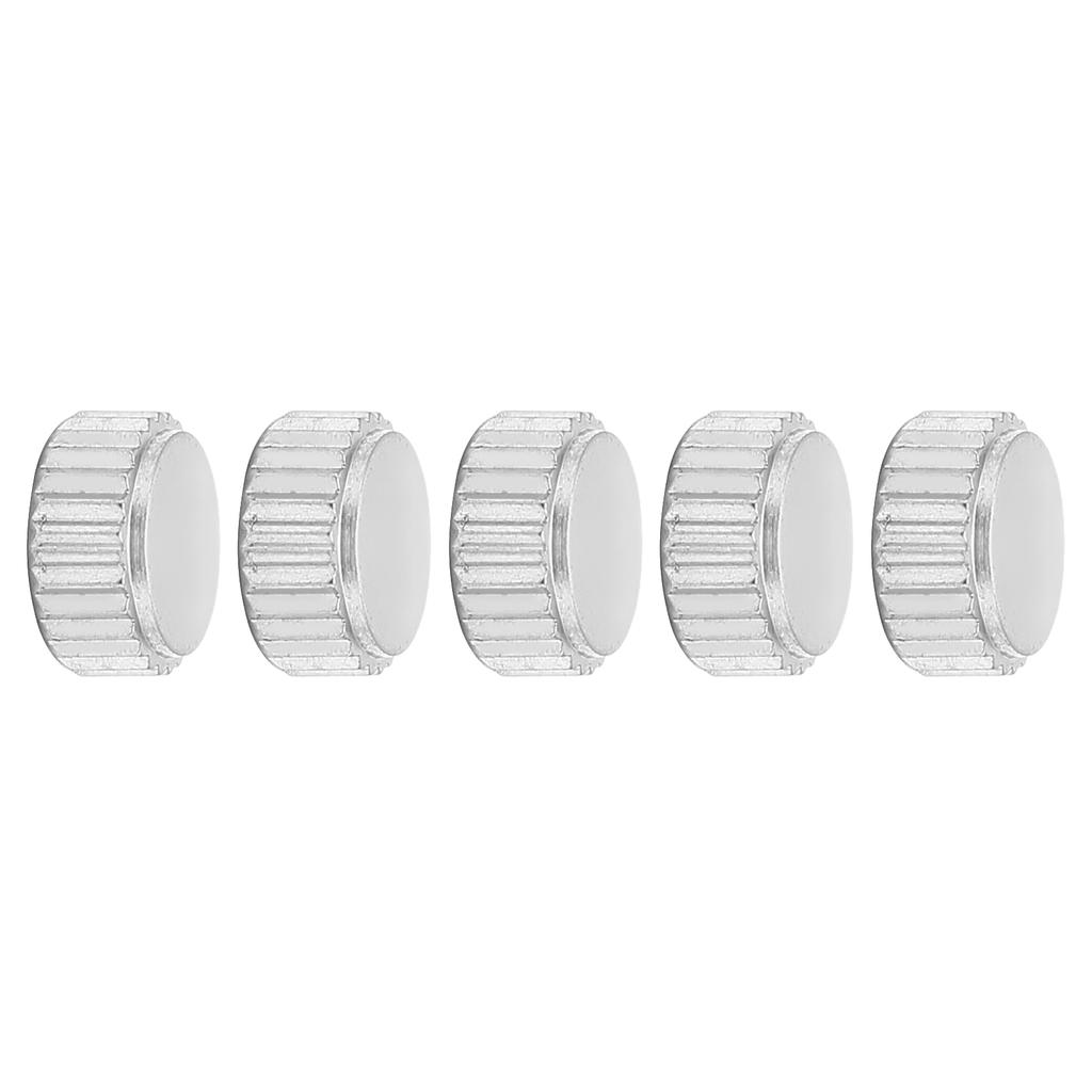 Watch Crown Quartz Mechanical Steel Watch Crown Set Watch Repairing Tool Accessory (5 Pieces)6mm Flat Hole