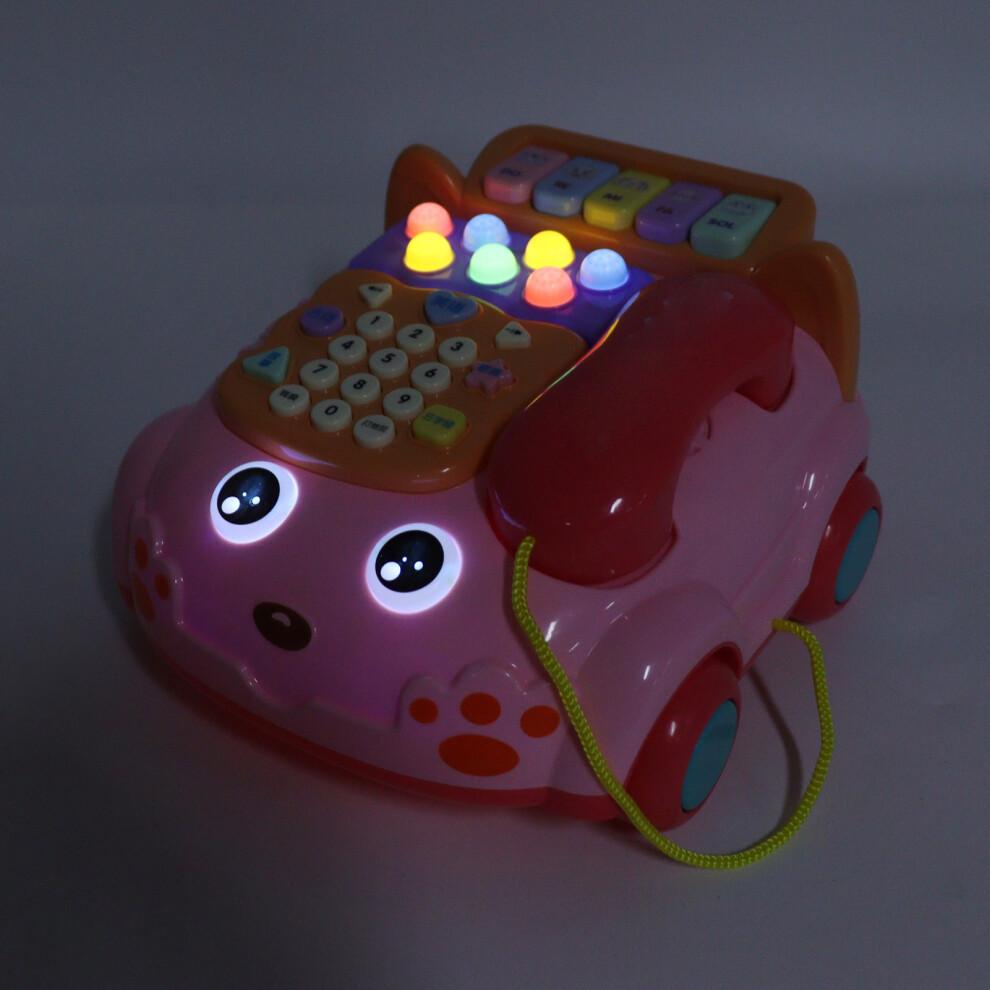 Baby Phone Toy with Music, Lights, Bilingual Educational Fun In Pink 200x190x115mm