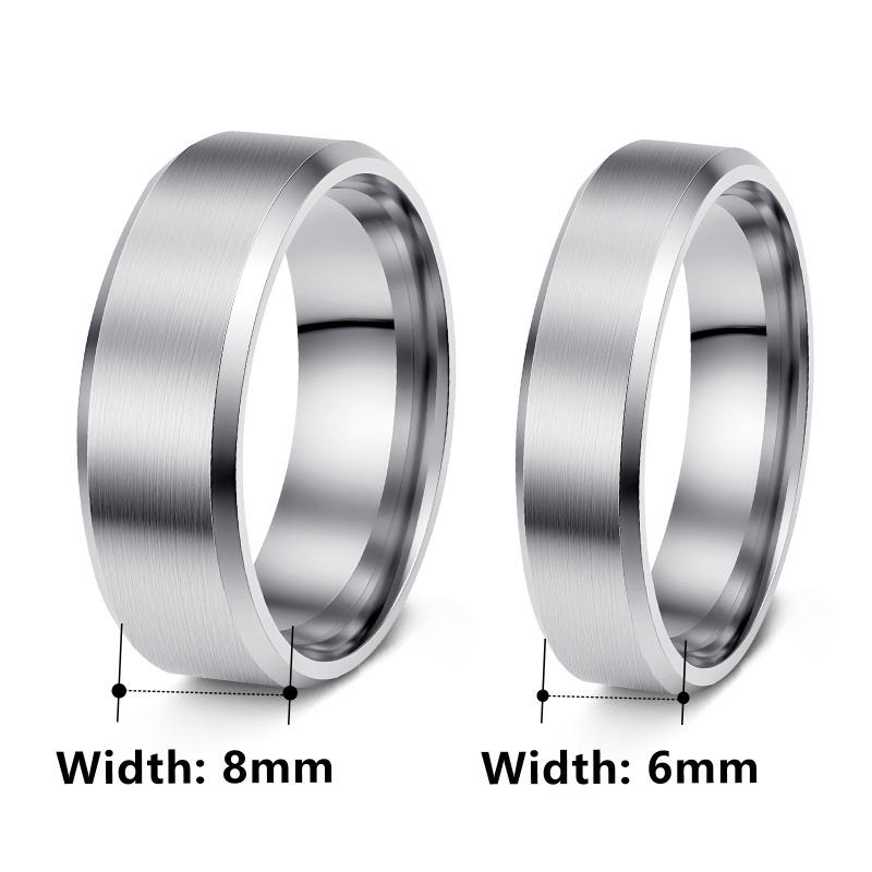 8mm matte stainless steel men's ring - minimalist fashion jewelry